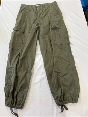 Levi's Women's Olive Green Cargo Pants with Drawstring Ankles